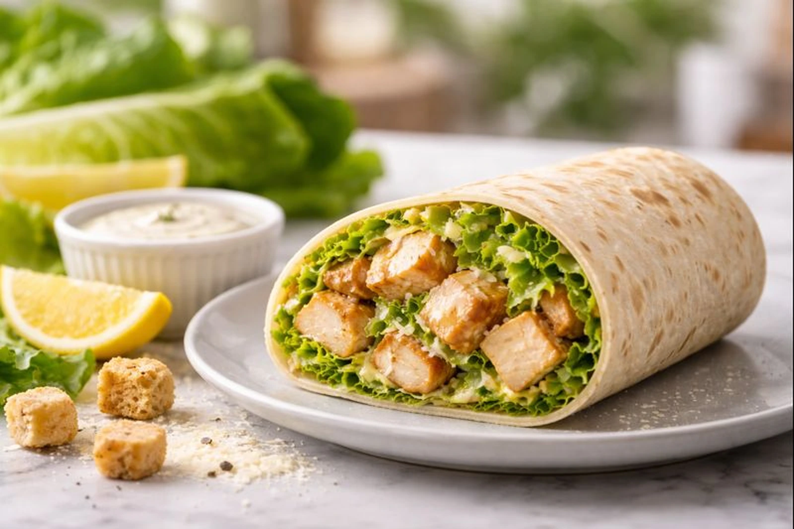 Buffet-style catering with wraps and bowls