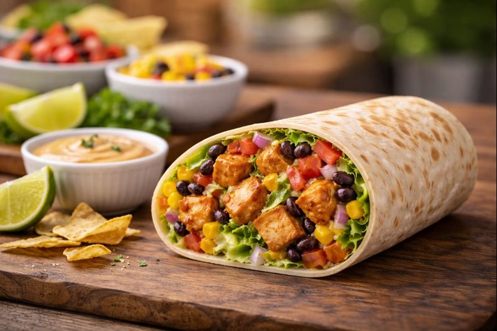 Catering bowl with toppings